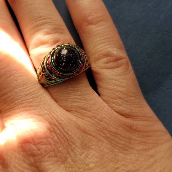 New Sunstone Sun Sitara Rainbow Hematite Ring. - Picture 4 of 14